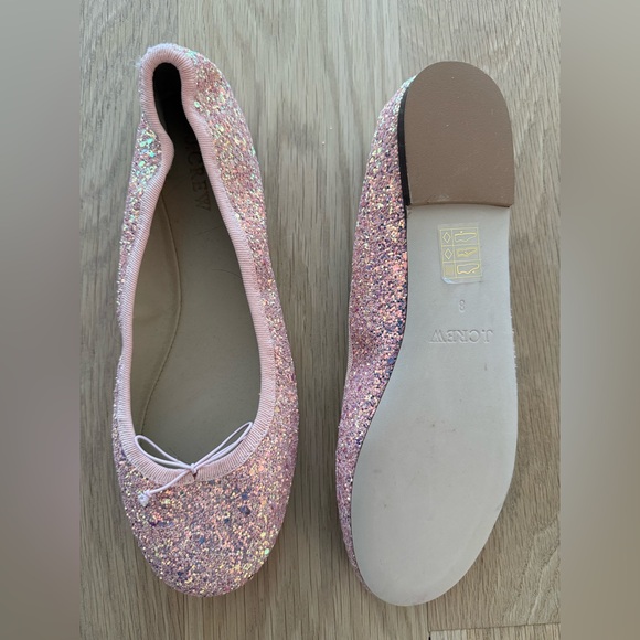 Jcrew Women’s Sparkly Pink Ballet Flats- size 8 - Picture 3 of 3